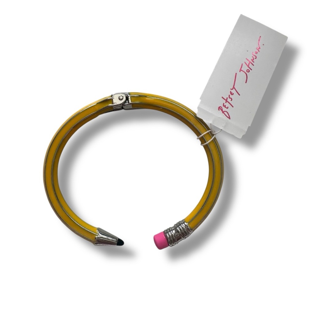 Betsey Johnson Back to School Pencil Bangle YELLOW NEW EDITION